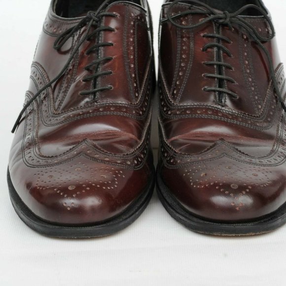 Florsheim Burgundy Leather Full Brogue Wingtip Oxford Dress Shoes Mens Size 9 D main image 7